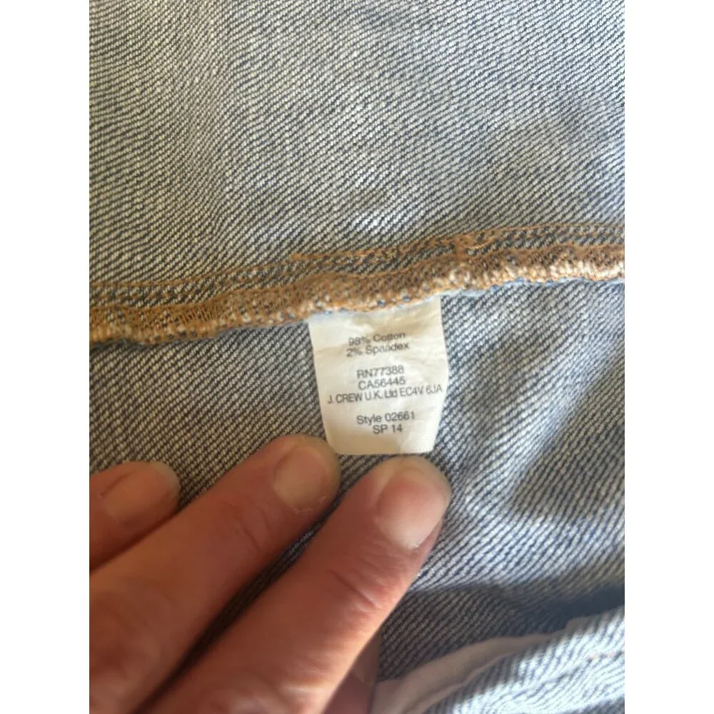 J. Crew Womens Lg Blue Cotton Denim Jacket Button Up Classic Trucker Medium Wash - Picture 7 of 9